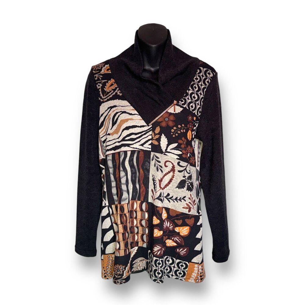 Autumn Print Color Top/Blouse by Michael Tyler Size Small